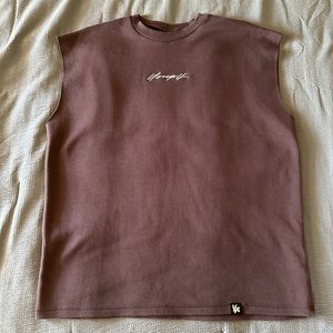 YOUNGLA Cut-Off Sleeve Shirt